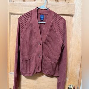 GAP Rust Ribbed Cardigan - women’s size small